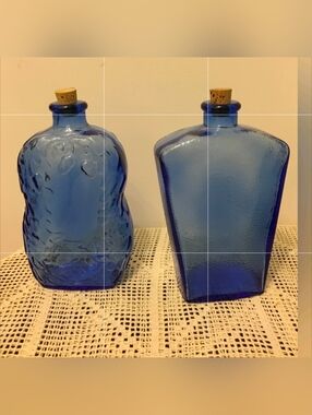 Vintage Libbey Cobalt Blue Glass Decanter Bottle  Made in Canada